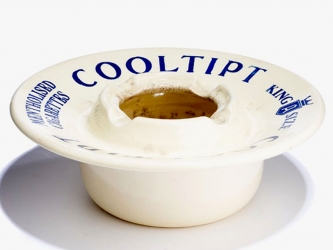 Ceramic Advertising/ Promotional Ashtray for Cooltipt Menthol Cigarettes, Manufactured by Goh Ban Huat/ Diamond, Malaysia
