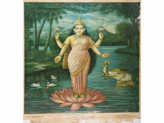 A 1928 print of Shree Lakshmi by Vasudeo H. Pandya