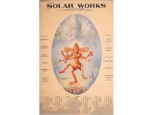 Vintage Advertisement Calendar, 1962, Solar Works, Nataraja.