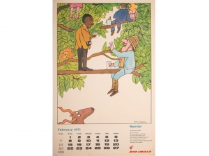 Air India Calendar, February, 1971, Nairobi.
