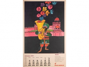 Air- India Calendar January 1971 Delhi