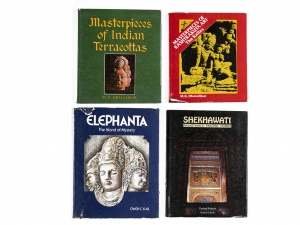  Set of Four Books on Indian Sculptures and Murals  i) Masterpieces of Indian Terracottas, ii) Elephanta, the Island of Mystery, iii) Shekhawati: Rajasthan's Painted Homes, iv) Masterpieces of Rashtrakuta Art: The Kailas
